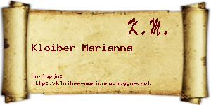 Kloiber Marianna névjegykártya